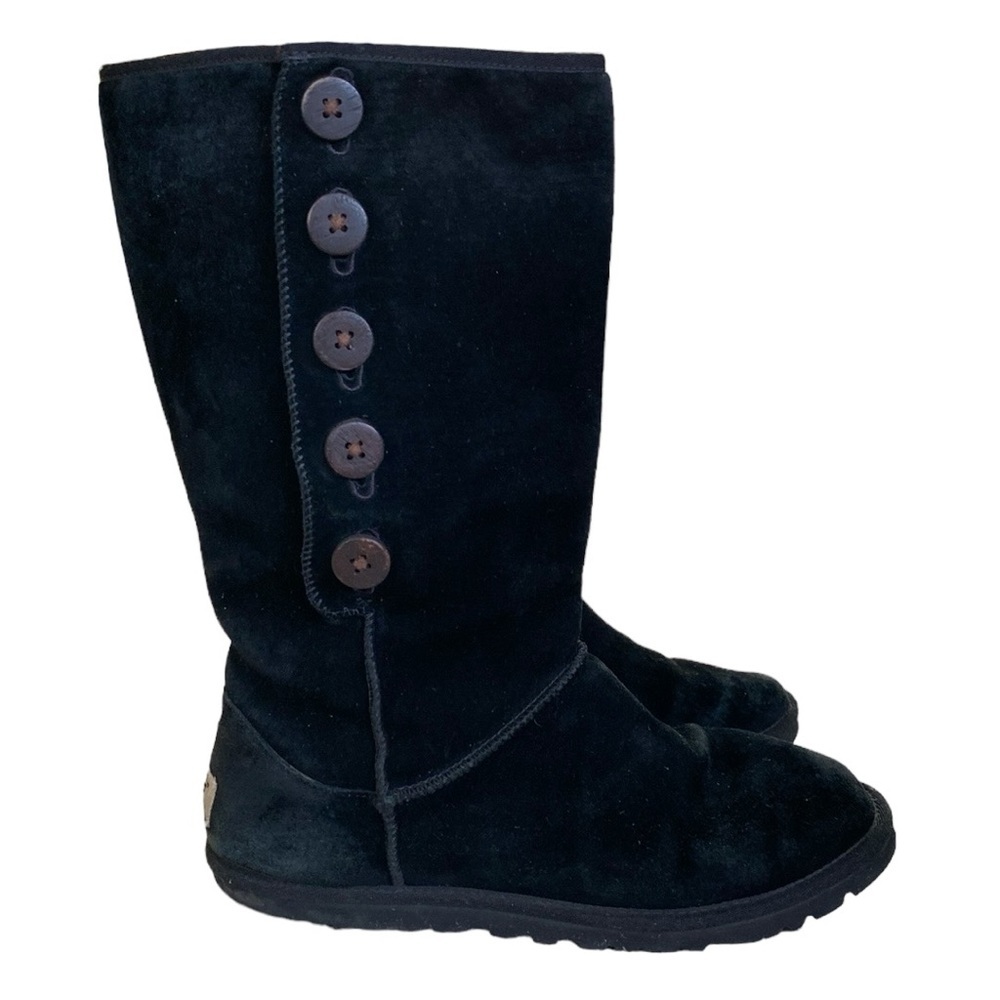 UGG Eva Sz 8 Upper Leather Regular Confort Lining Textile/Genuine Sheepskin